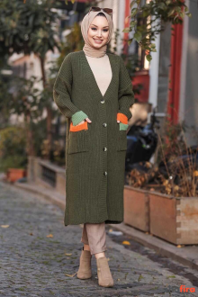 green cardigan